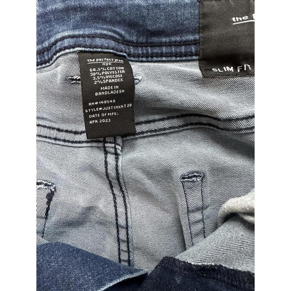 The Perfect Jean NYC Mens 31x30 Slim Fit Stretch Dark Wash Straight Leg Blue - Picture 5 of 6